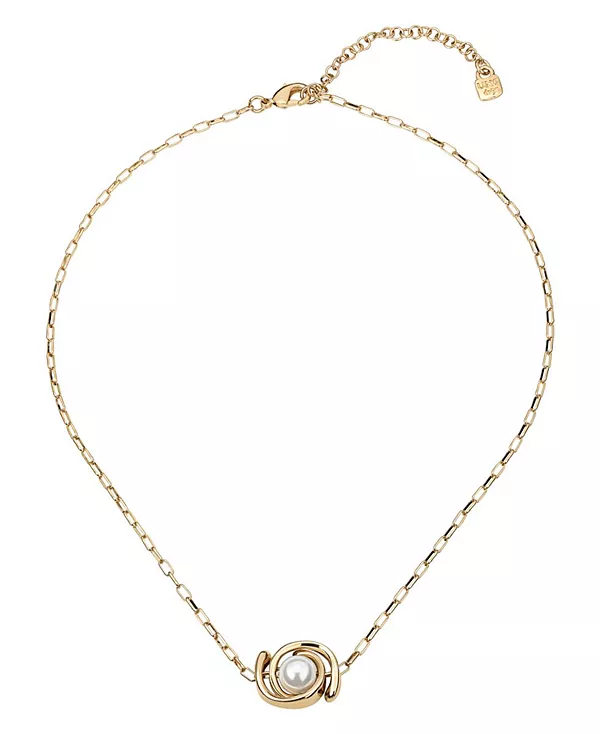 

Ожерелье из двойного лунного бисера из металлического сплава с покрытием из 18-каратного золота и тонкой цепочкой Unode50, gold