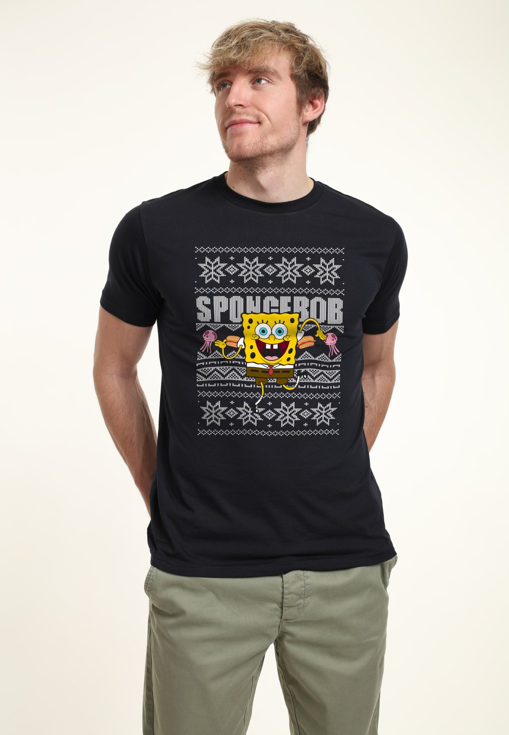 

Футболка с принтом SPONGEBOB SQUAREPANTS DANCING SPONGE Henry Tiger, темно-синий