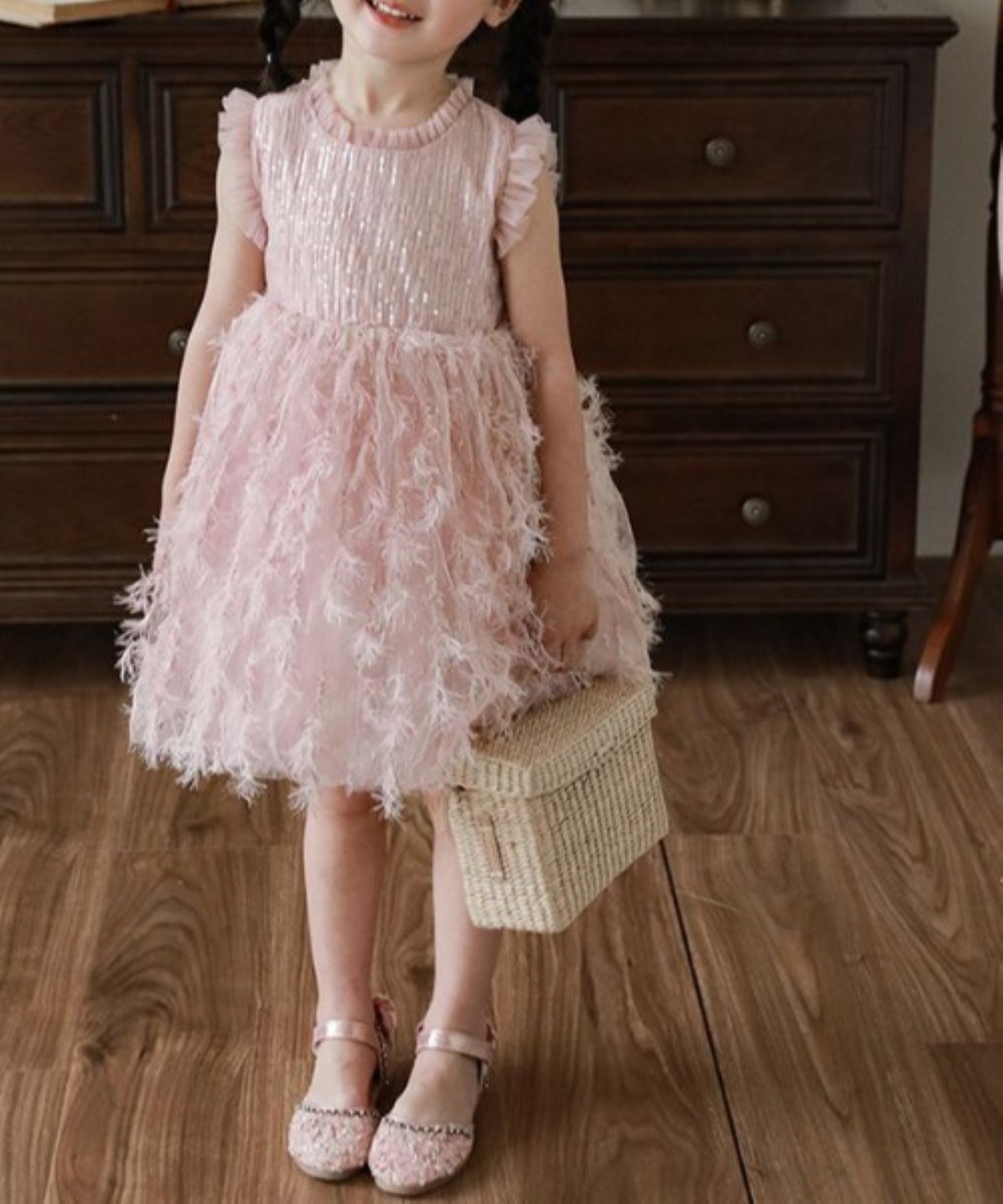 Сетчатое платье без рукавов Aimoha Kids, pink