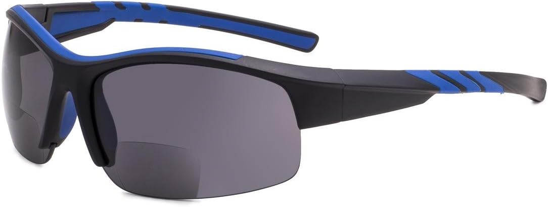 

Спортивные бифокальные солнцезащитные очки Eyekepper TR90 без оправы, небьющиеся, для бейсбола, бега, рыбалки, вождения, гольфа, софтбола, пешего туризма, Black-blue Frame