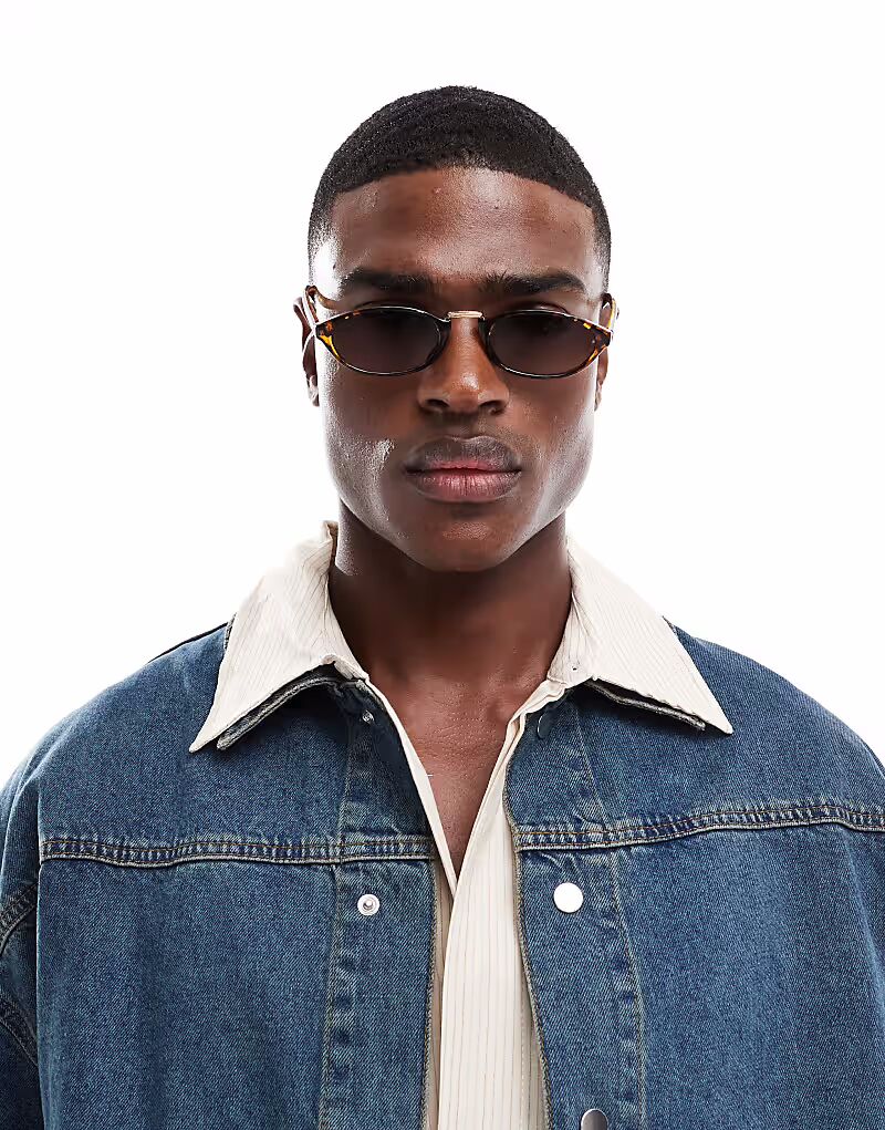 

Солнцезащитные очки овальной формы из черепахового панциря с коричневыми линзами Asos Design, Коричневый, Солнцезащитные очки овальной формы из черепахового панциря с коричневыми линзами Asos Design