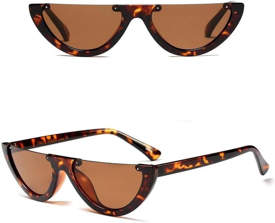 

Солнцезащитные очки Half Moon Slim Sunnies для женщин в стиле ретро-винтаж, розовые линзы, оправа «кошачий глаз», солнцезащитные очки для девочек LXLHWN, C10 Leopard Tea
