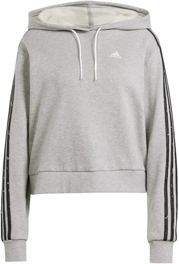 Толстовка adidas Essentials с тремя полосками и анималистическим принтом, свободного кроя