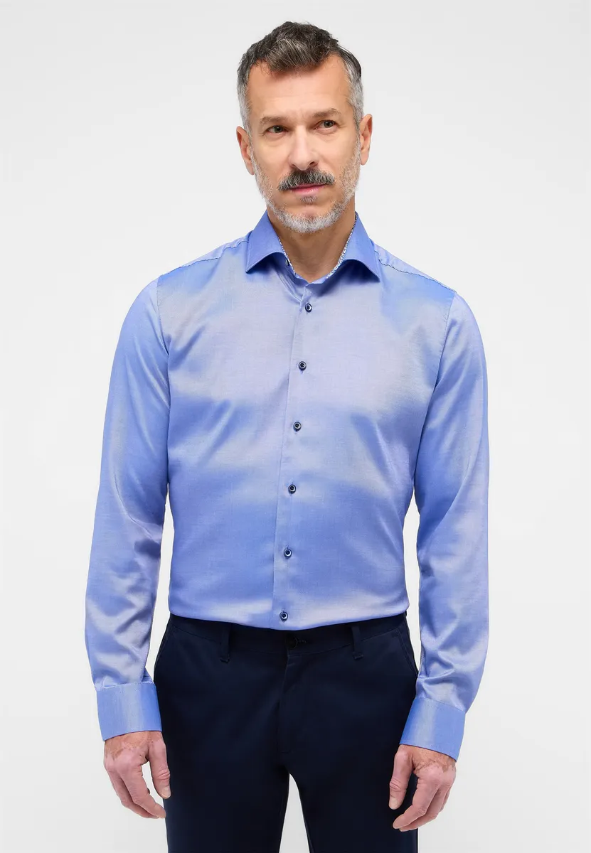 

Рубашка Eterna с длинными рукавами "SLIM FIT", синий
