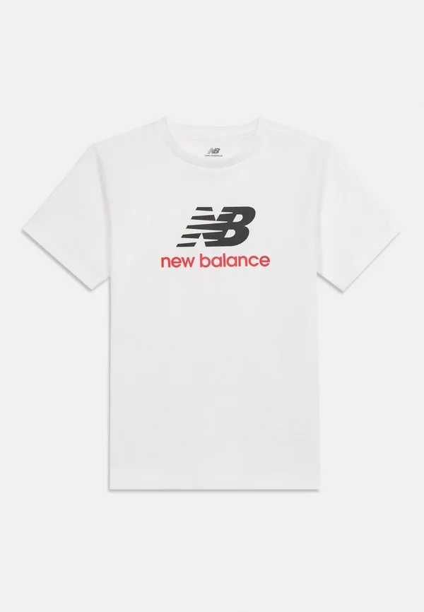 Футболка с принтом логотипа stacked New Balance, Bright White — фото 3