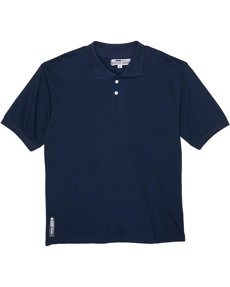 

Поло Vintage Havana Short Sleeve Two-Button Polo, темно-синий