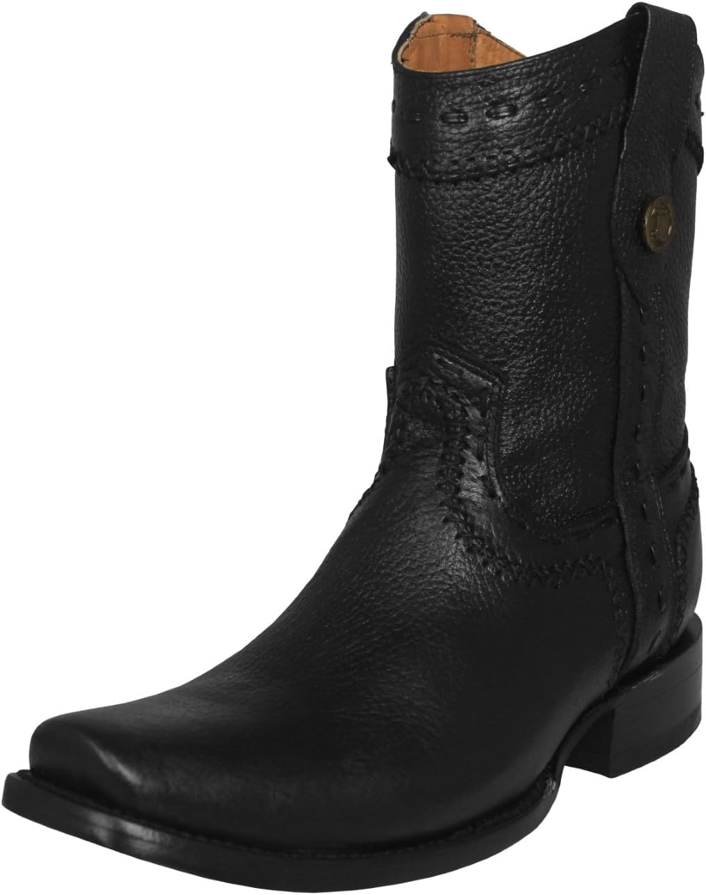 

Мужские черные ковбойские сапоги Texas Legacy Western с кожей, молнией и квадратным носком