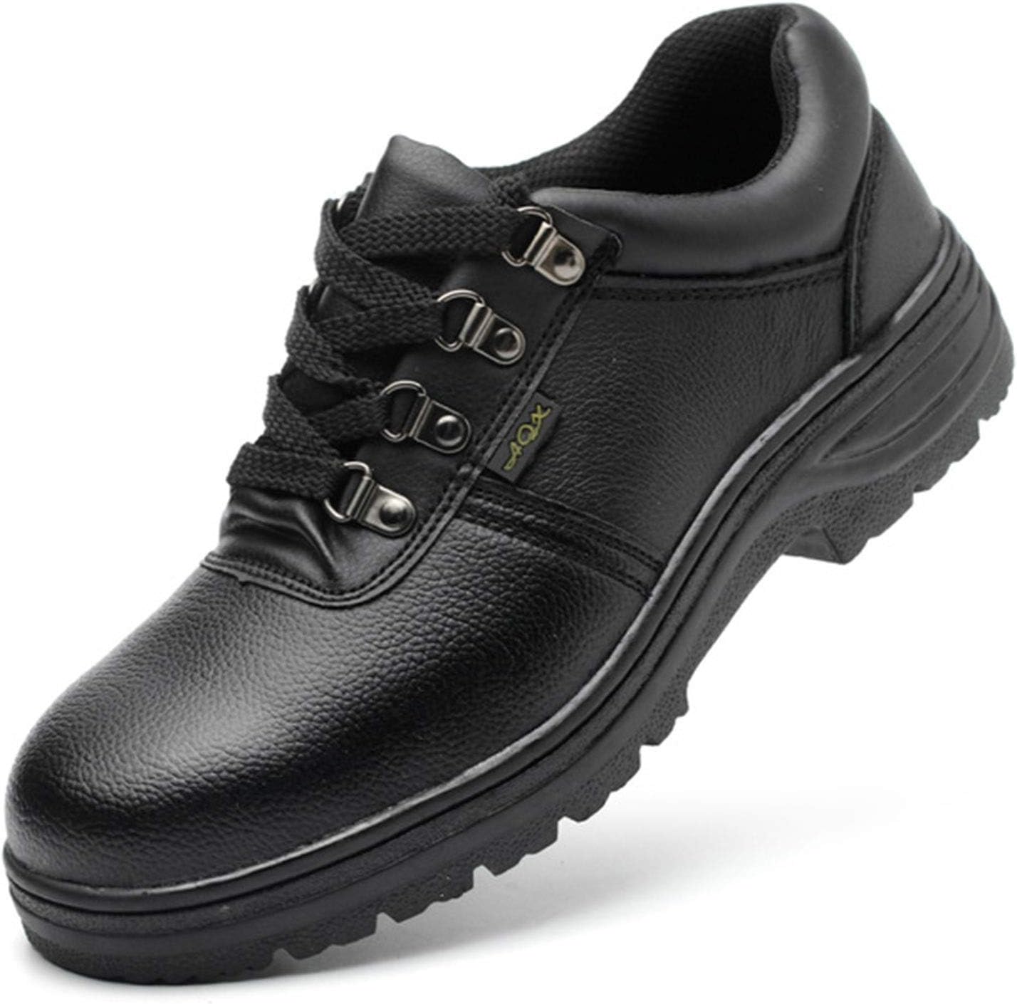 

Защитные туфли HISXUS для мужчин с стальным носком, кроссовки для женщин, легкие ботинки, дышащие строительные/промышленные кроссовки (Цвет: черный, Размер: 5.5 US)