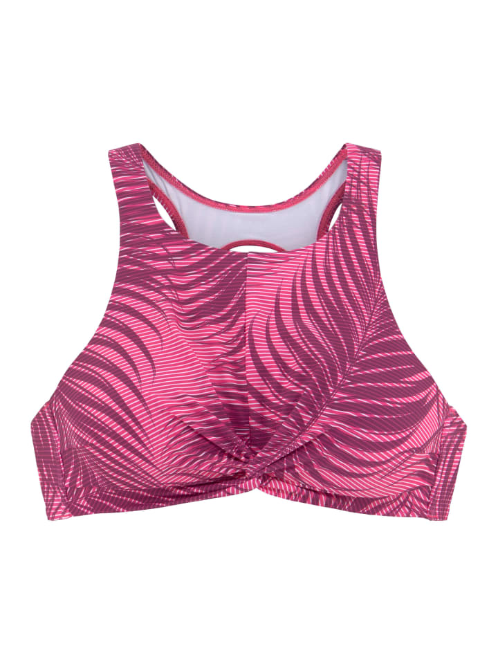 

LASCANA ACTIVE Укороченный топ от бикини бордового цвета с принтом