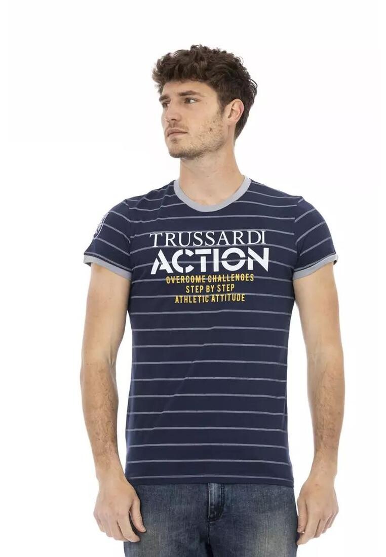 

Футболка с круглым вырезом из хлопка Trussardi Action, синий