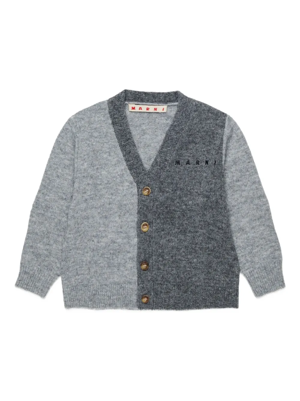 

Кардиган с вышитым логотипом Marni Kids, серый