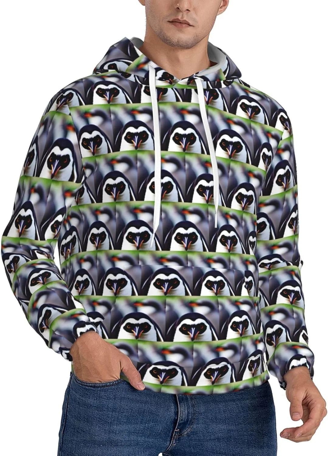 

Толстовка с капюшоном в виде пингвина, Sherpa, с карманом DRTGEDS