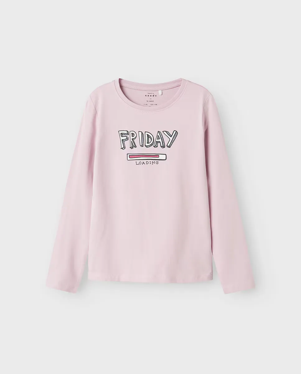 

Футболка для девочек с длинными рукавами name it, цвет Rosa