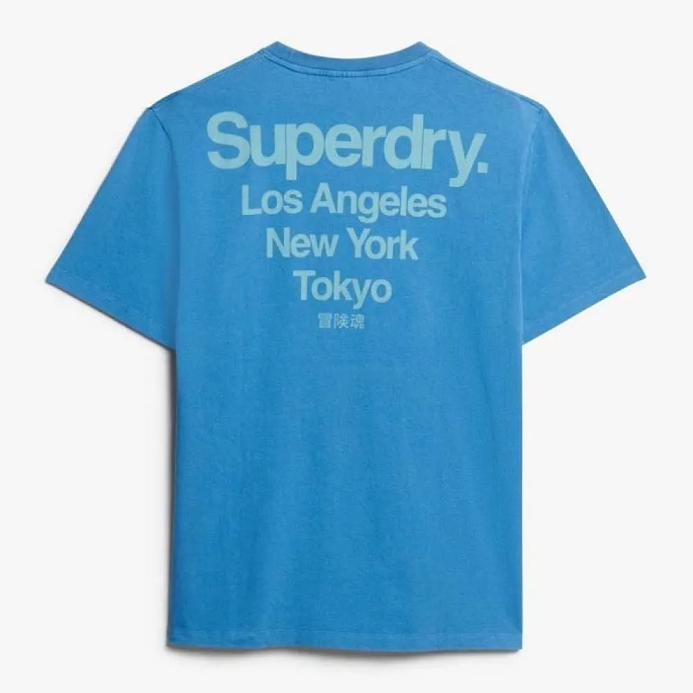 Футболка с коротким рукавом Superdry Core Logo City, синий — фото 4