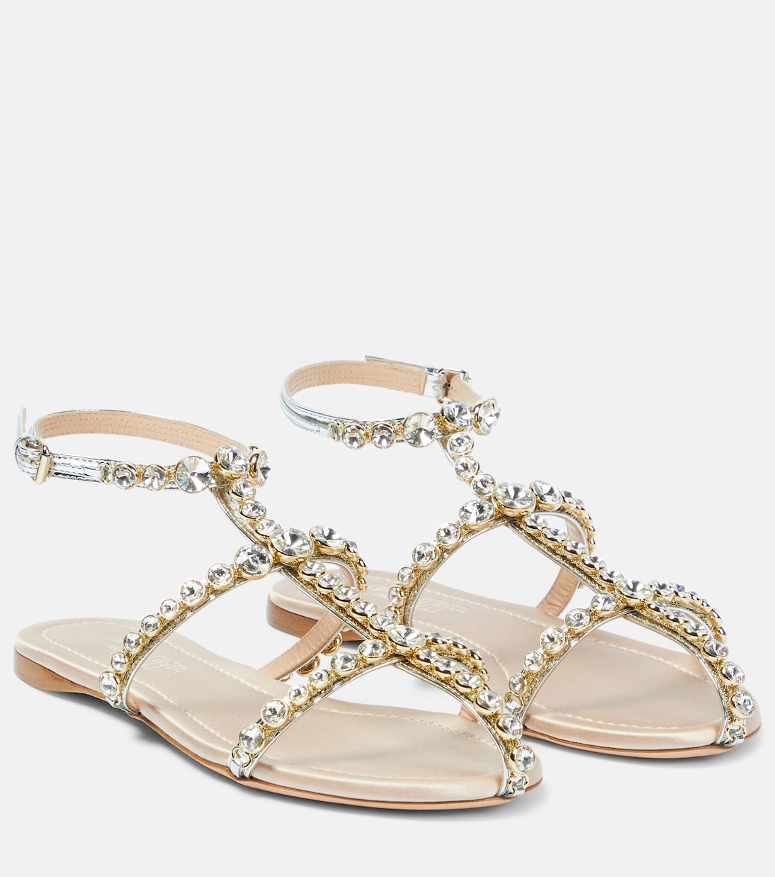 Сандалии из кожи с декором Maharani Giambattista Valli, Platinum