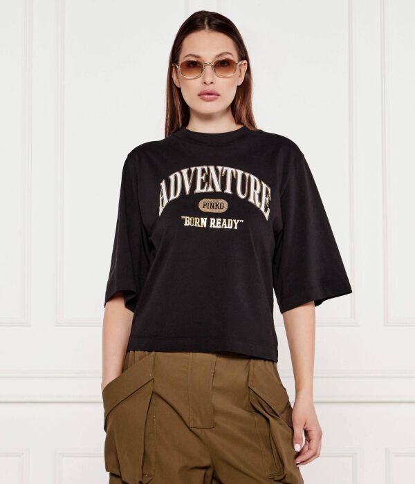 

Футболка с приключениями Loose fit Pinko, черный