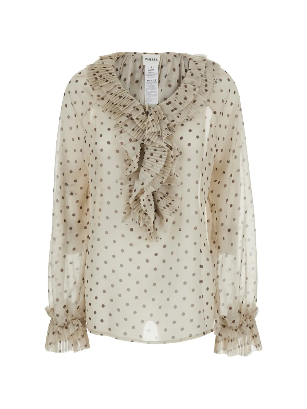 

Блуза с оборками P.A.R.O.S.H., бежевый