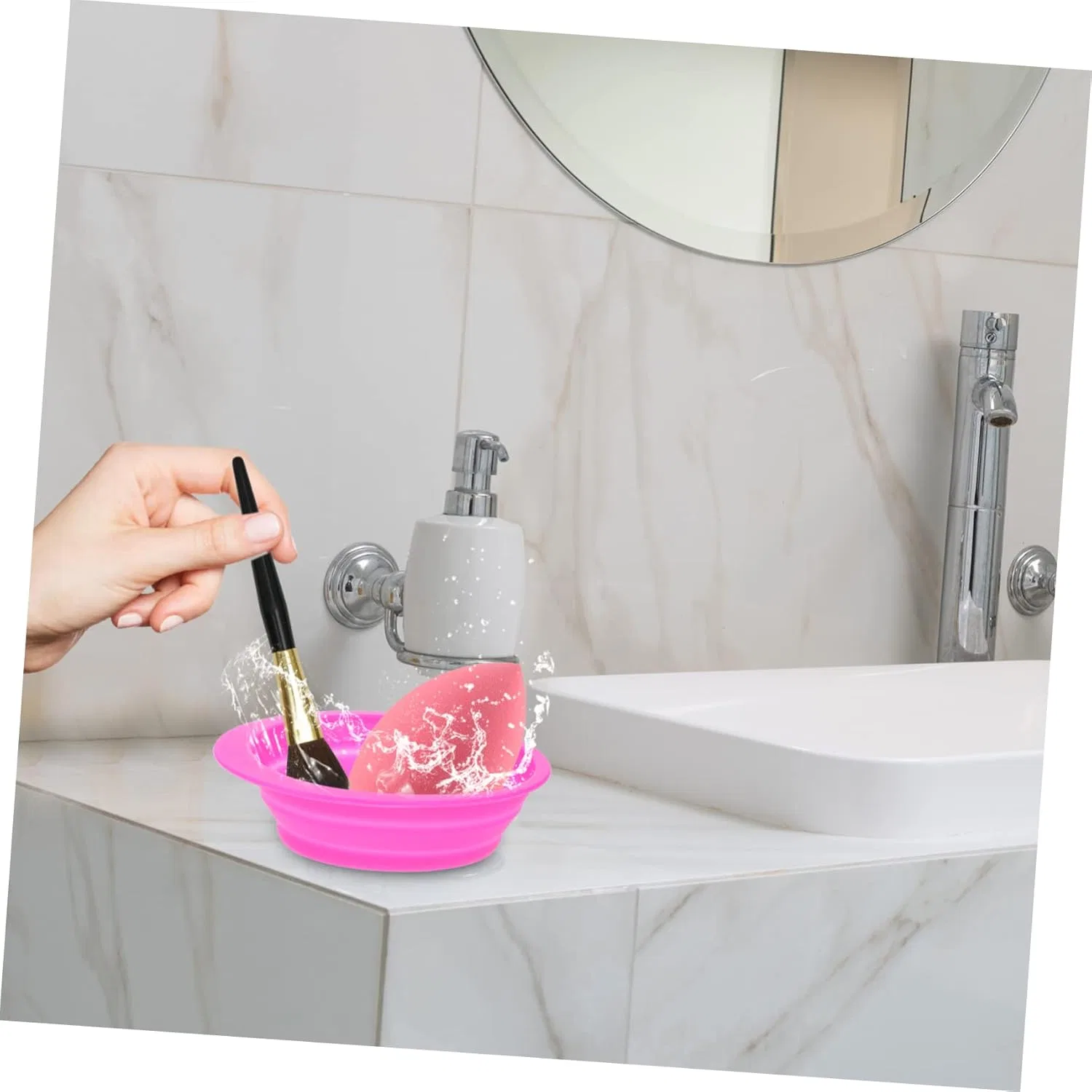 Силиконовый коврик для очистки кистей Mikinona 14.5x11 см — фото 3