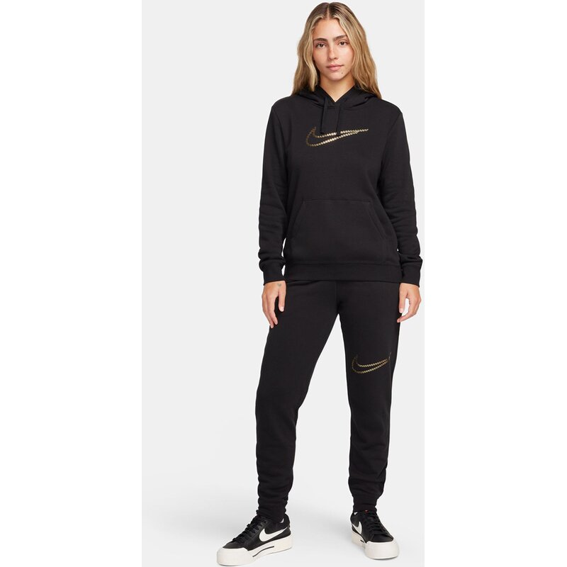Hooded sweatshirt w nsw pe clb flc shine os po Nike, черный — фото 3