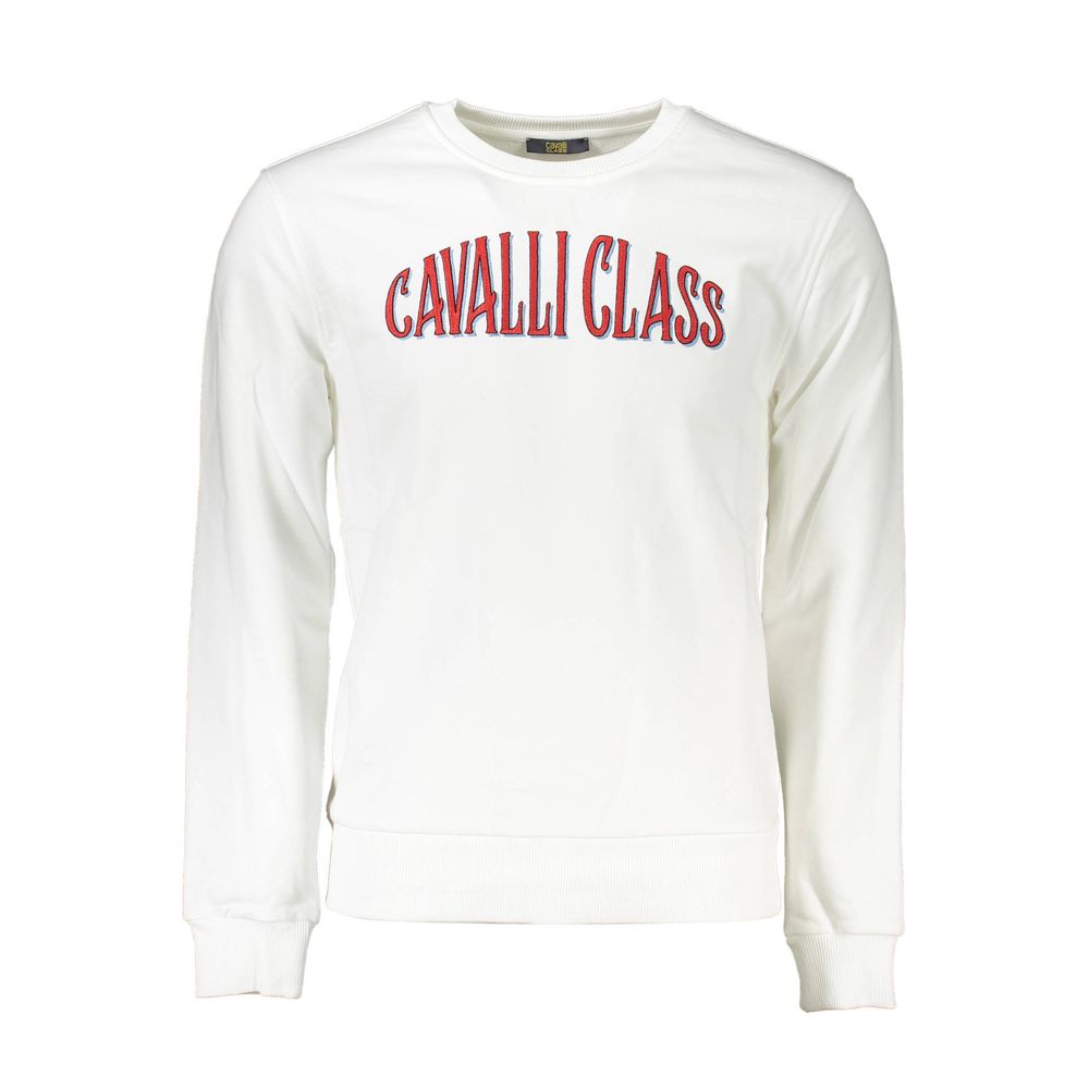 

Белый хлопковый мужской свитер cavalli CLASS