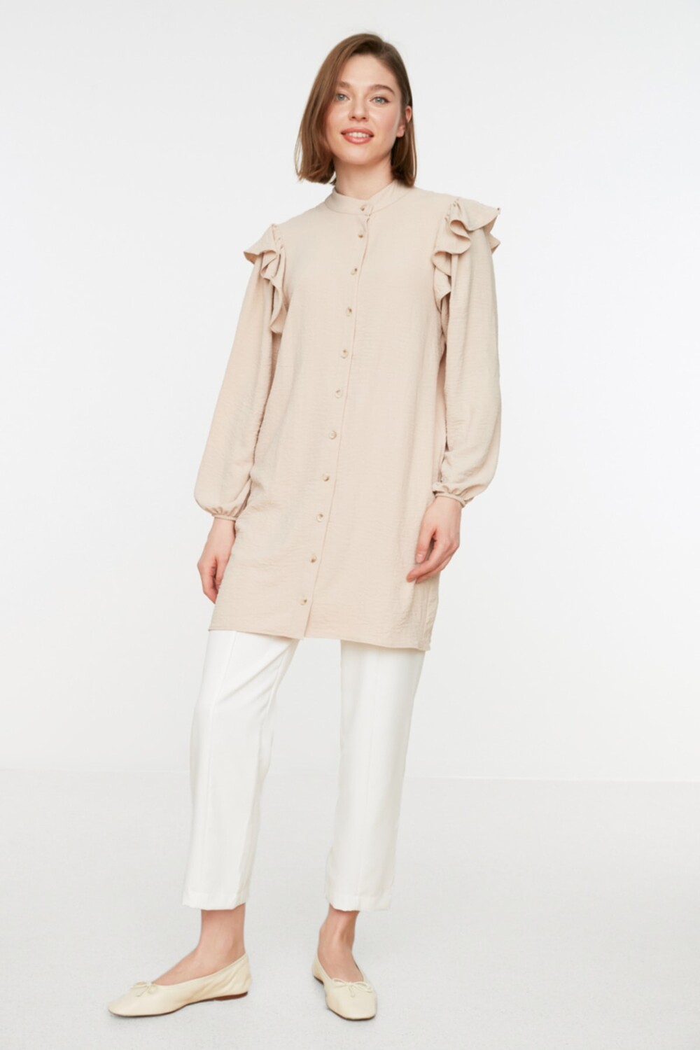 

Рубашка – Серая – Свободный крой Trendyol Modest, серый