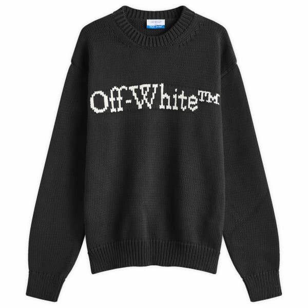 

Крупный книжный свитер толстой вязки с круглым вырезом Off-White, черный