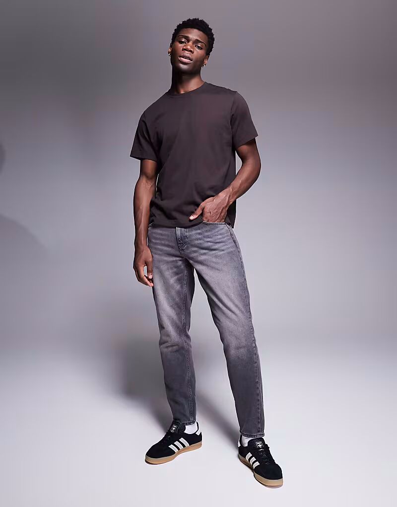 

Зауженные джинсы ASOS DESIGN серого цвета