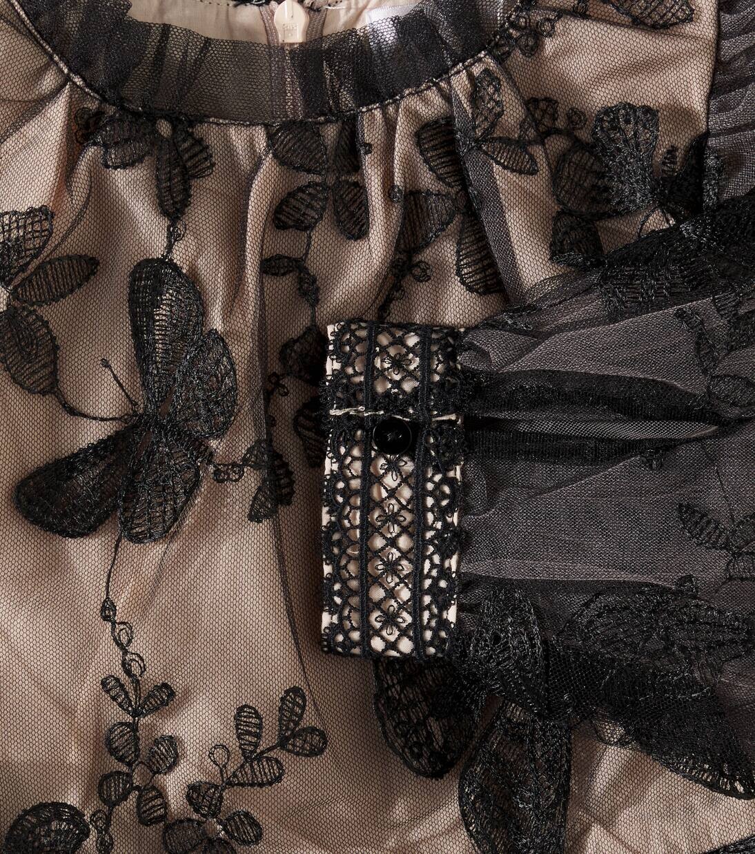 Платье из тюля с украшениями Petite Amalie, цвет black/nude — фото 3