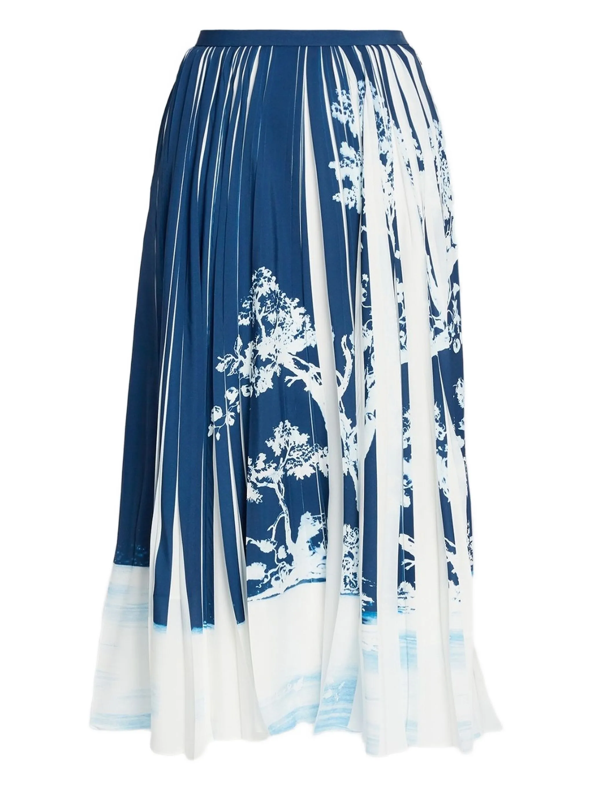 

Плиссированная юбка миди с принтом Erdem, синий