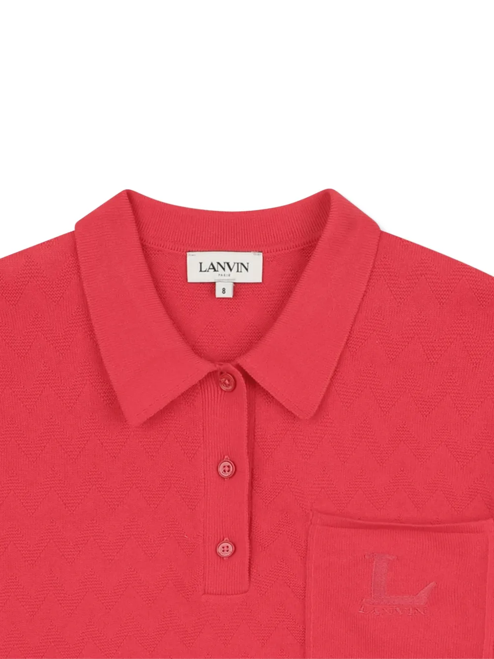 Фактурная рубашка поло Lanvin Enfant, красный — фото 3