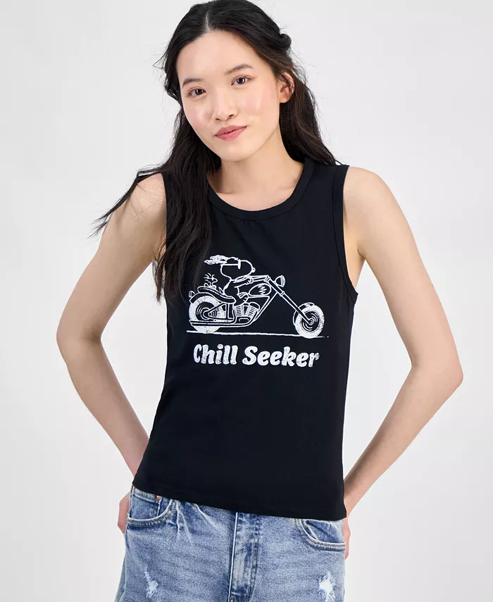

Майка-топ с рисунком Снупи для юниоров Chill Seeker Disney, черный