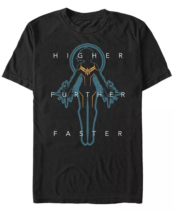 

Футболка с коротким рукавом для мужчин Marvel Captain Marvel Higher, Further and Faster Silhouette Fifth Sun, черный