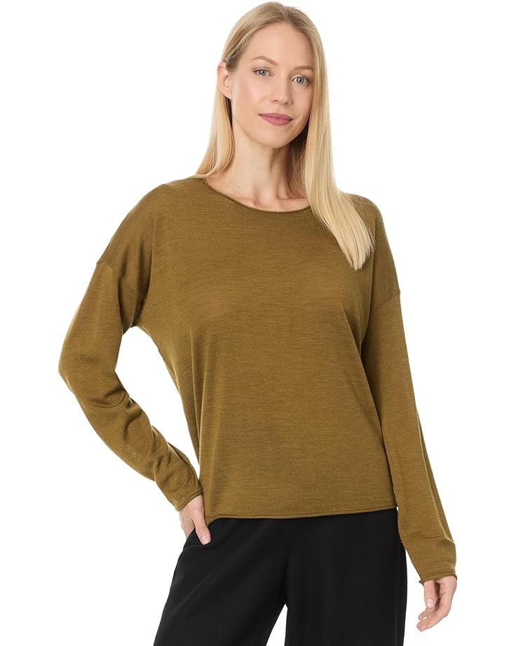 

Свитер Eileen Fisher Crew Neck Sweater, цвет Goldleaf