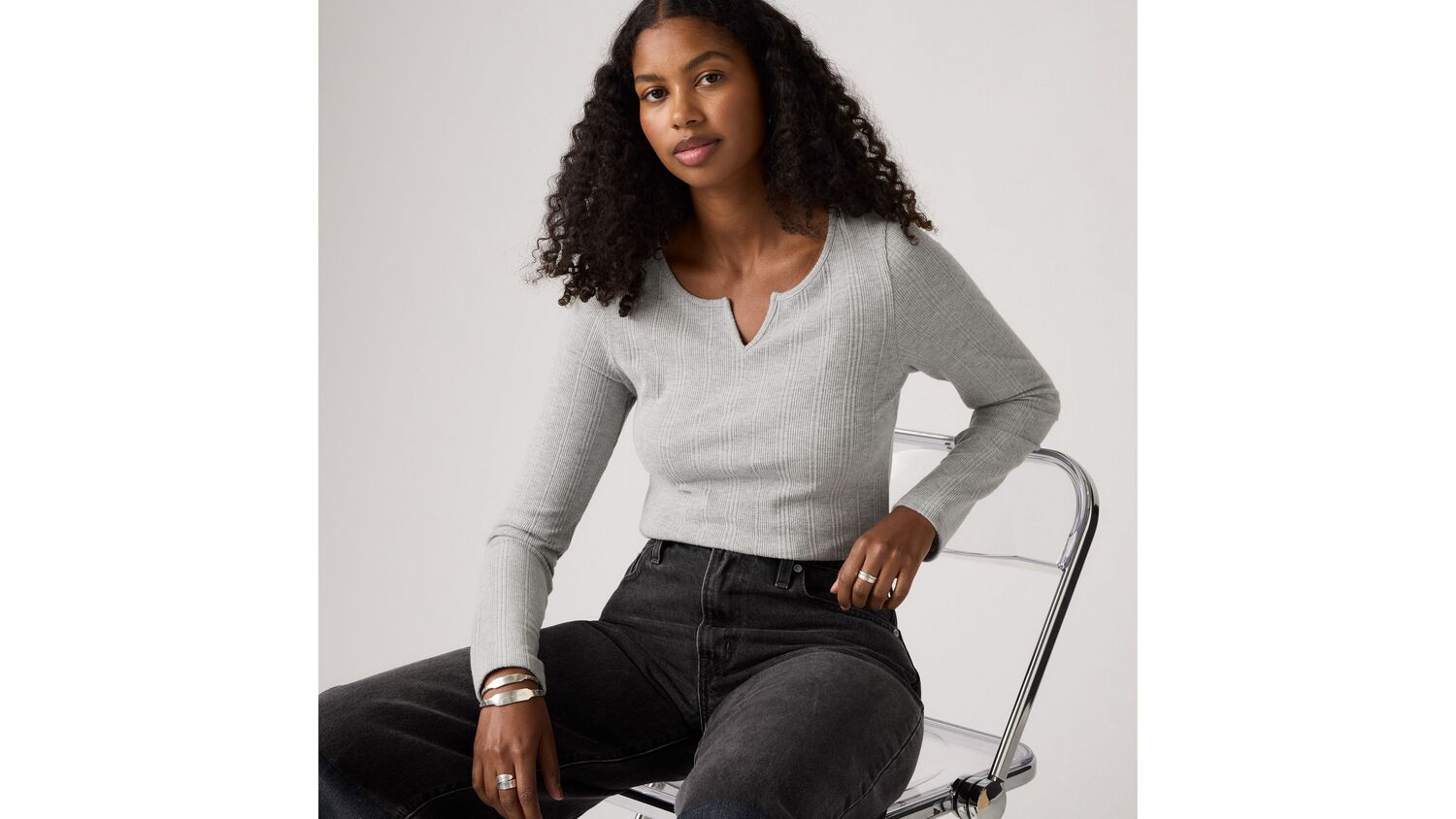 

Женская супермягкая футболка с длинным рукавом Dry Goods Levi's, Medium Heather Gray - Grey