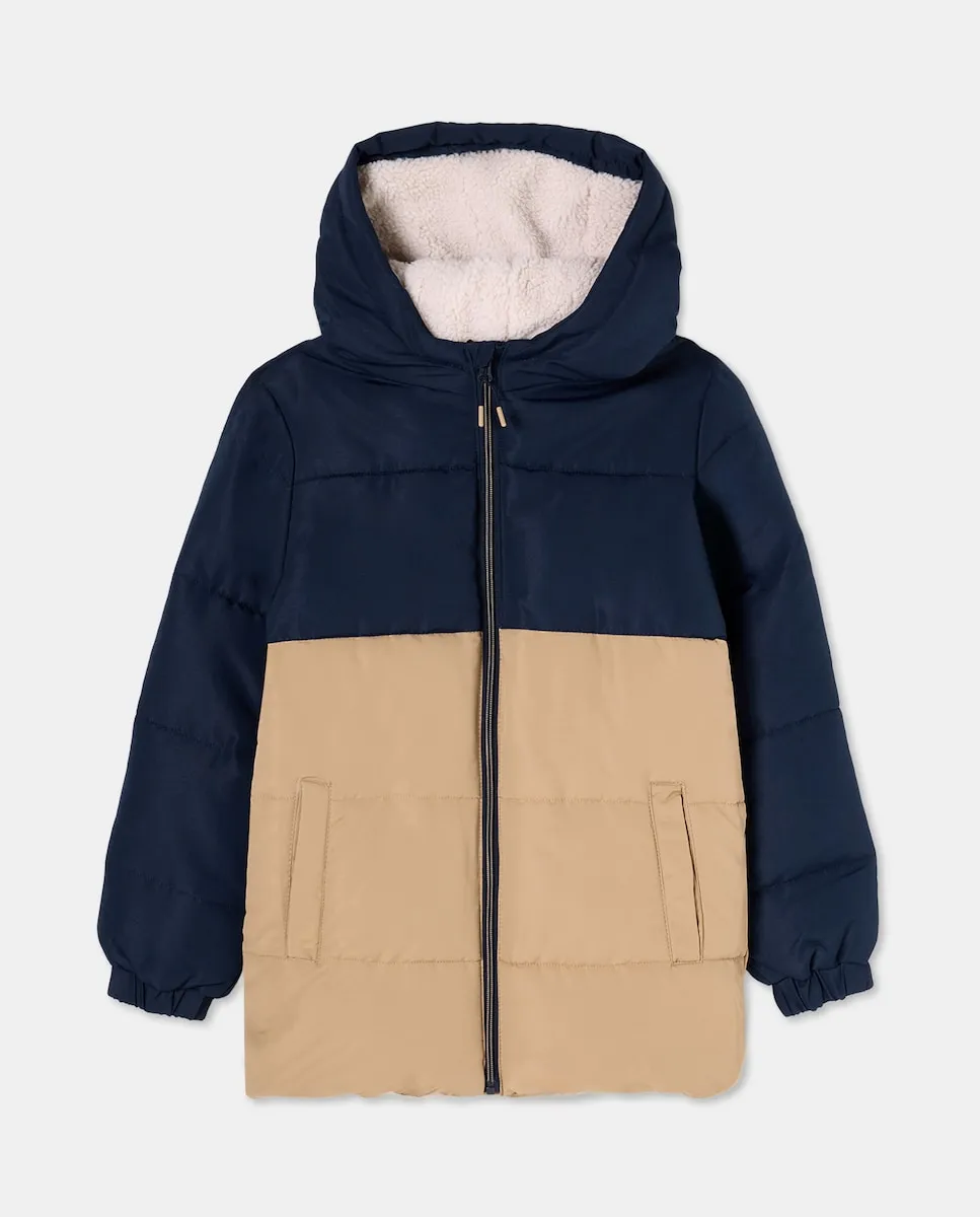 

Теплая стеганая парка с цветными блоками для мальчика Kids El Corte Inglés