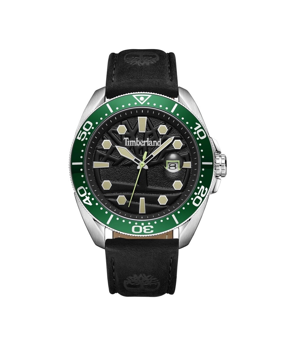 

Мужские часы Carrigan TDWGB2230603 из кожи с черным ремешком Timberland, черный