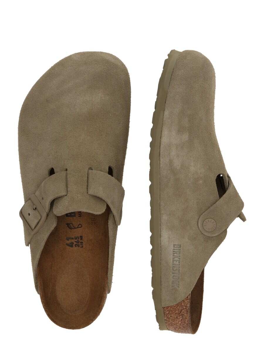 Классические слипоны BIRKENSTOCK Mules Boston LEVE, хаки — фото 2