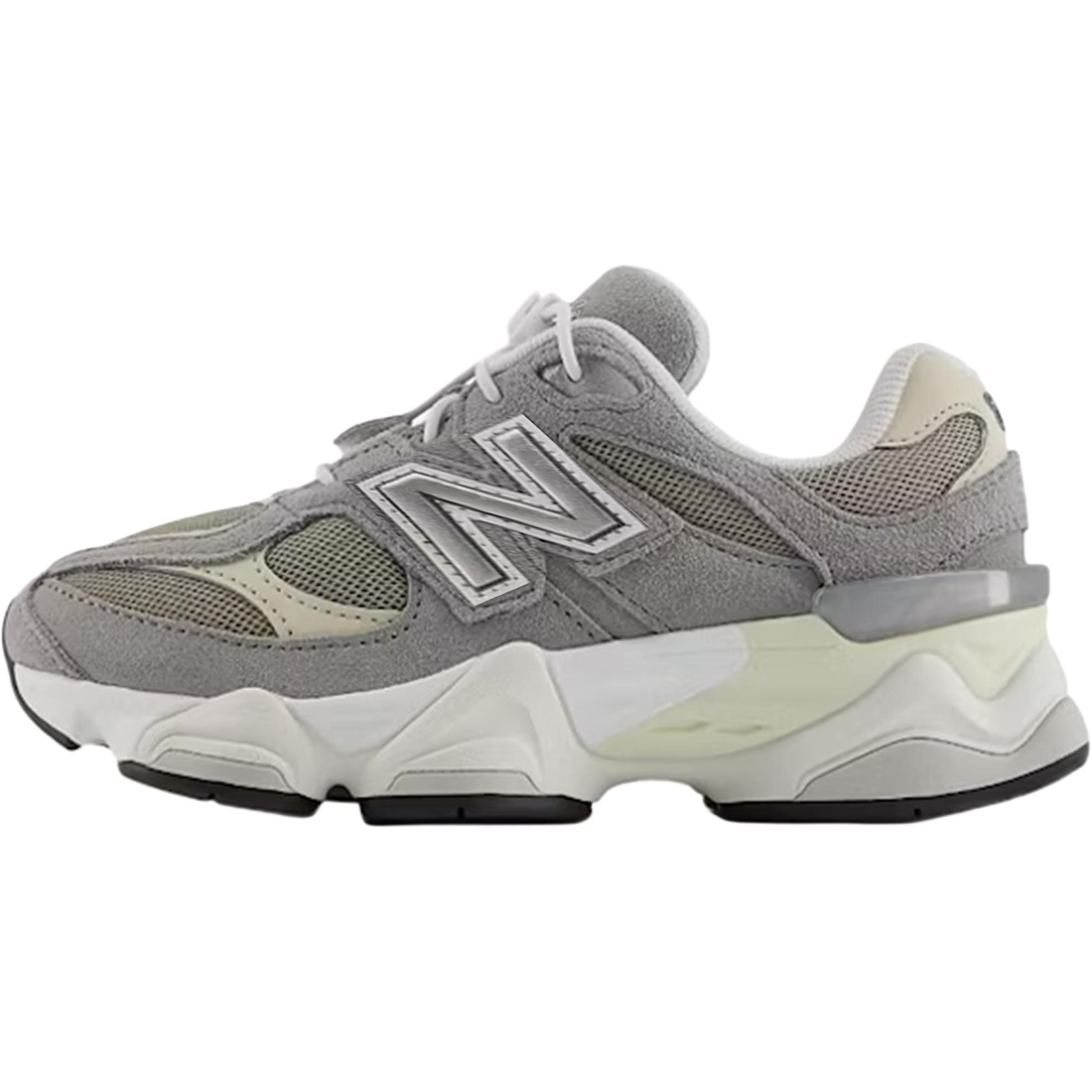 

NB 9060 устойчивые к истиранию низкие детские беговые кроссовки kids' New Balance, серый/белый