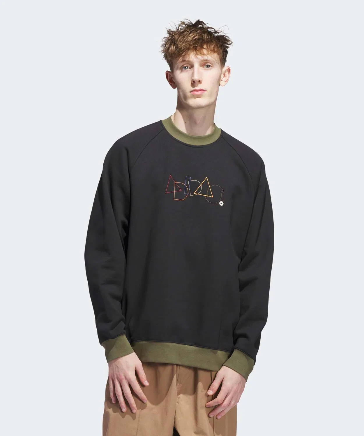 Кругловоротка с вышивкой G adidas Originals, хлопок с полиуретаном, чёрный — фото 3