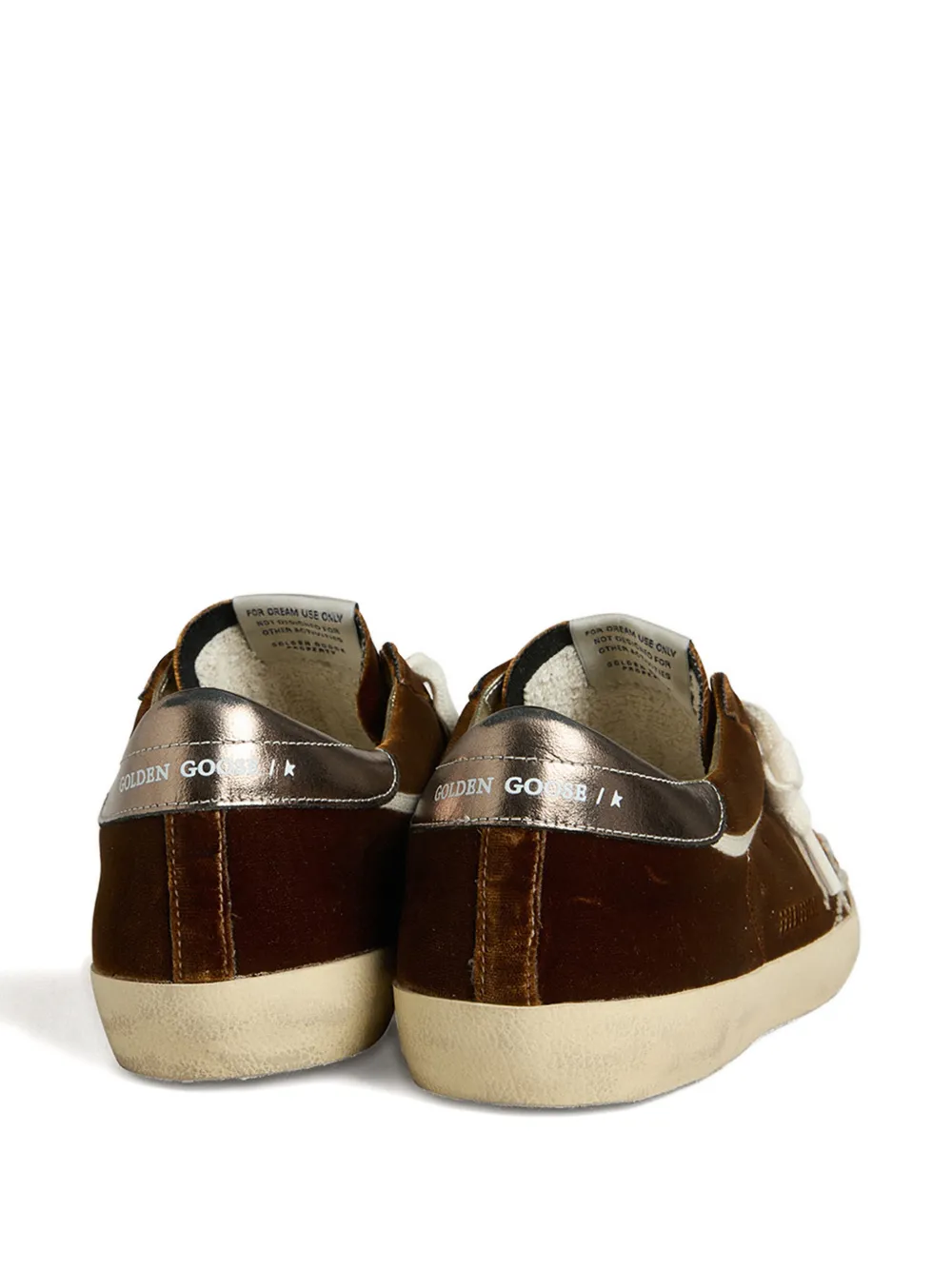 Бархатные кеды со звездами Golden Goose, коричневый — фото 3