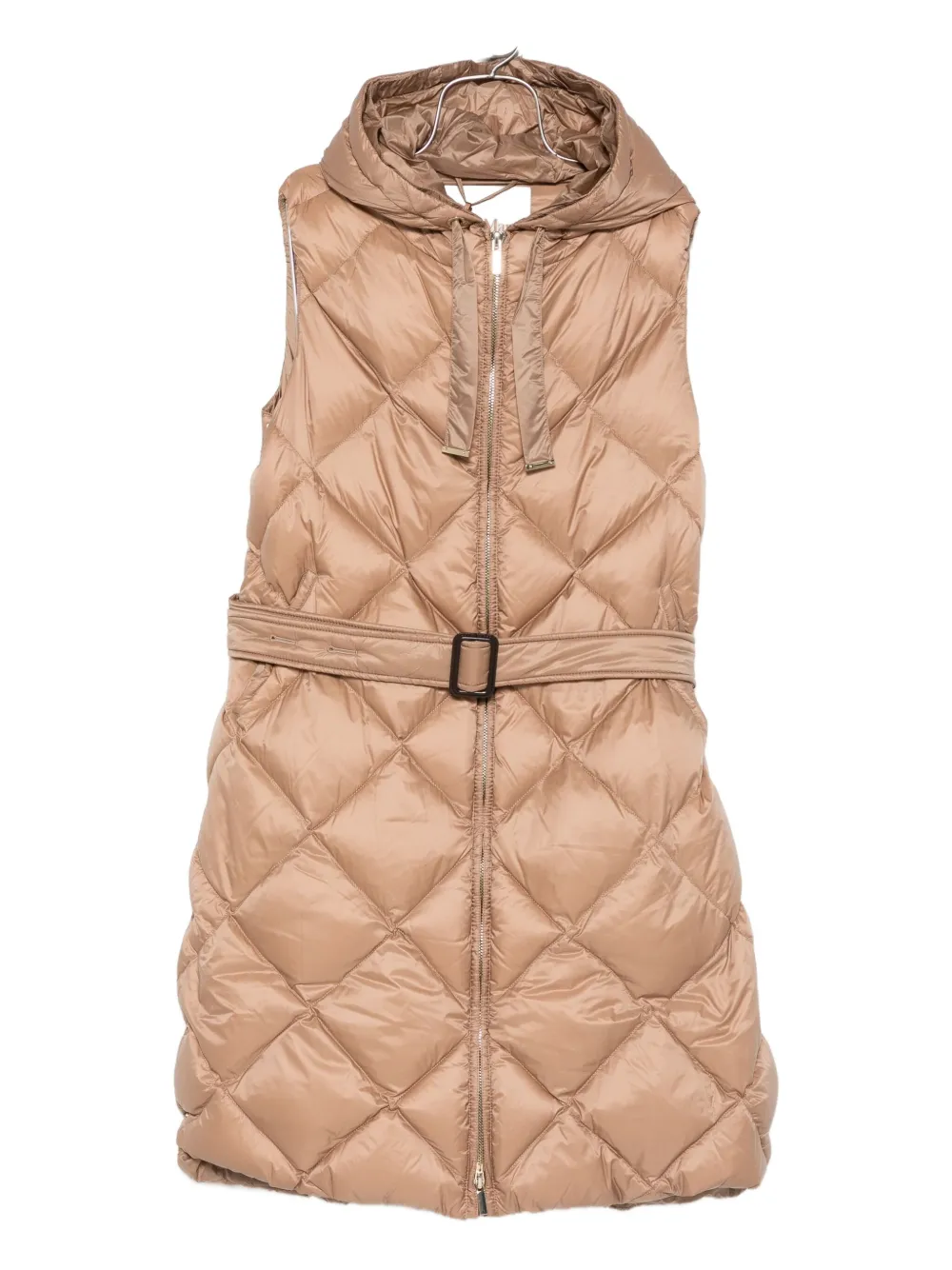 

Стеганое пальто с капюшоном Max Mara, коричневый