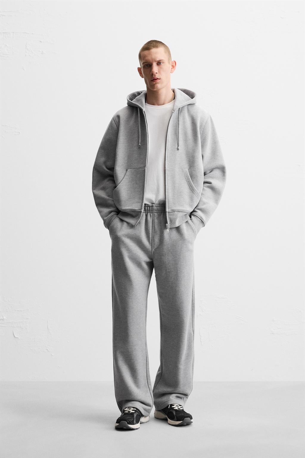 

Тяжелая толстовка на молнии ZARA, серый марл