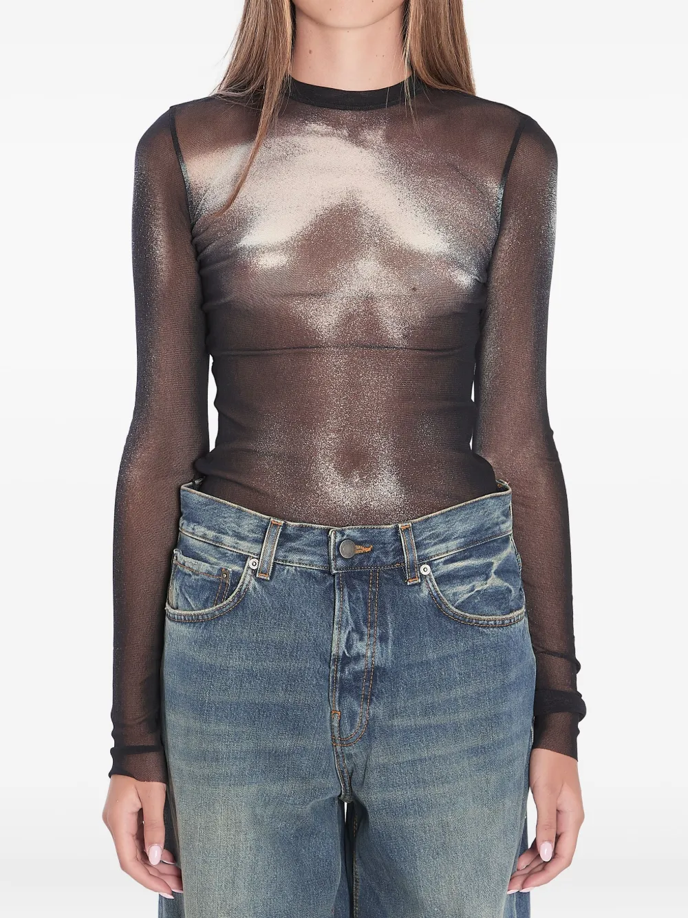 

Топ Body Dust с длинными рукавами Jean Paul Gaultier, черный