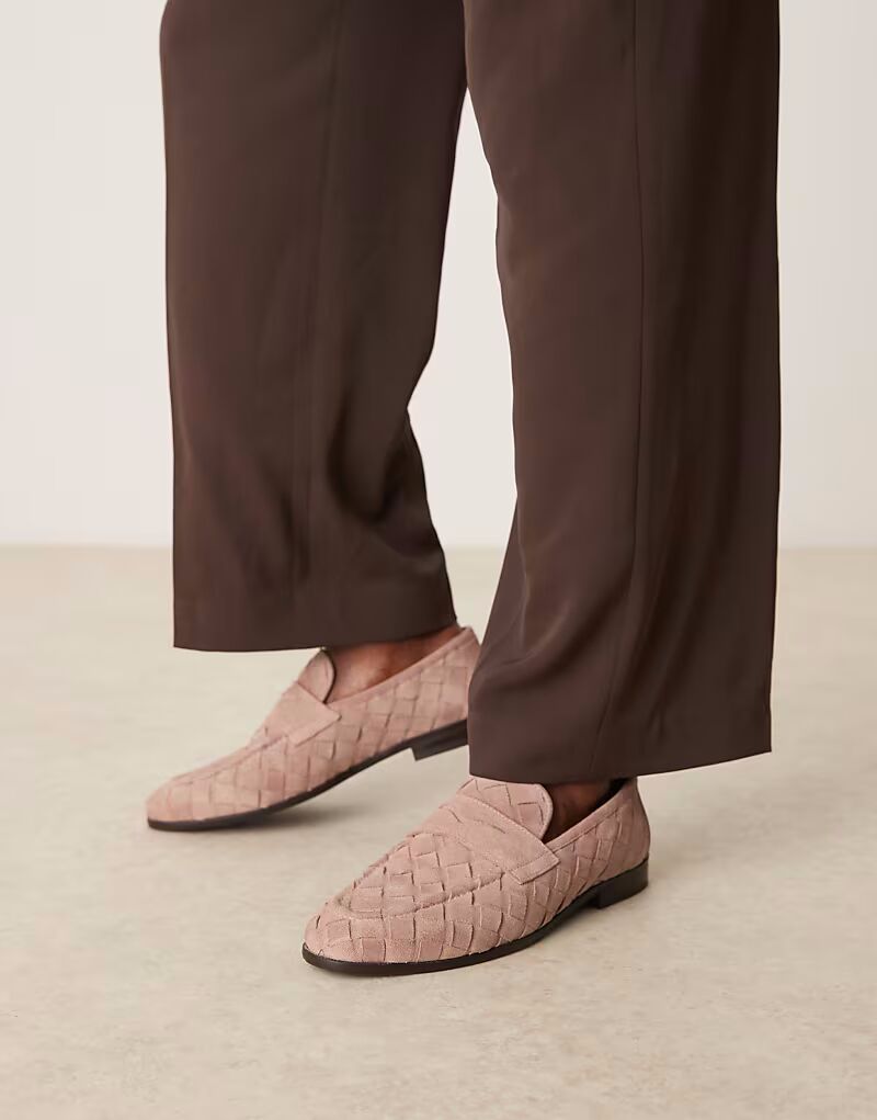 Плетёные мокасины ASOS DESIGN из розовой замши — фото 4