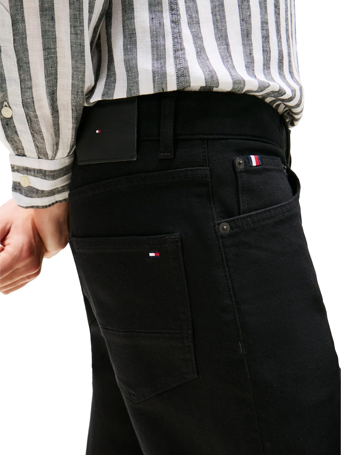 Мужские джинсы Tommy Hilfiger Slim Straight Fit Stretch, Black — фото 2