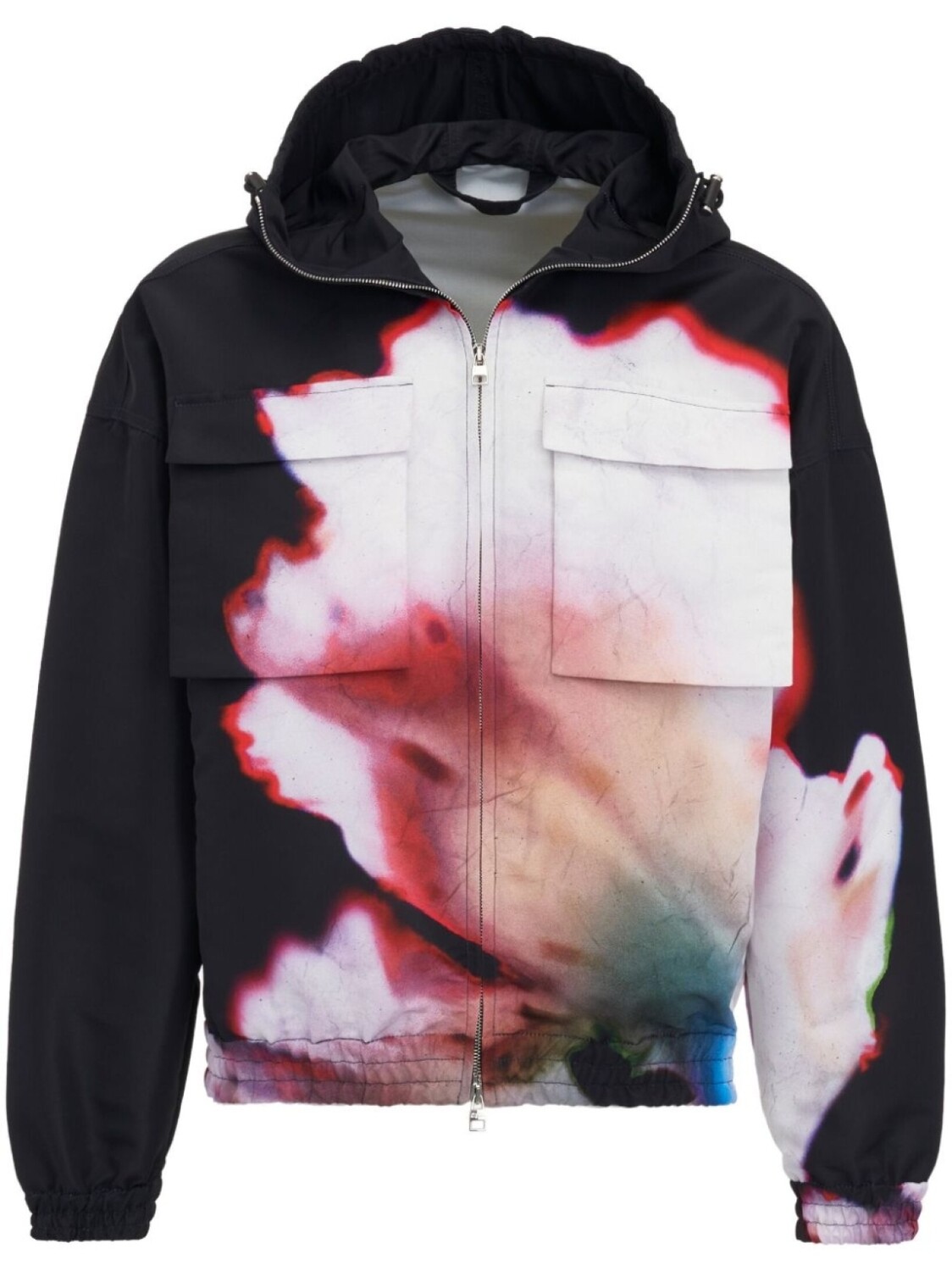 

Alexander McQueen куртка Solarised Flower с капюшоном, черный
