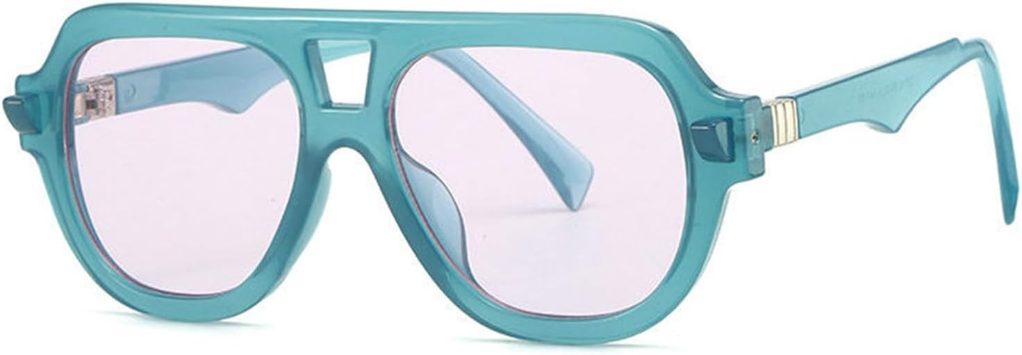 

Солнцезащитные очки Helena Retro с двойной перемычкой в ​​стиле 70-х, модель Pilot, модные, квадратные, стильные, с защитой от УФ-излучения UV400, винтажные, S67, Blue