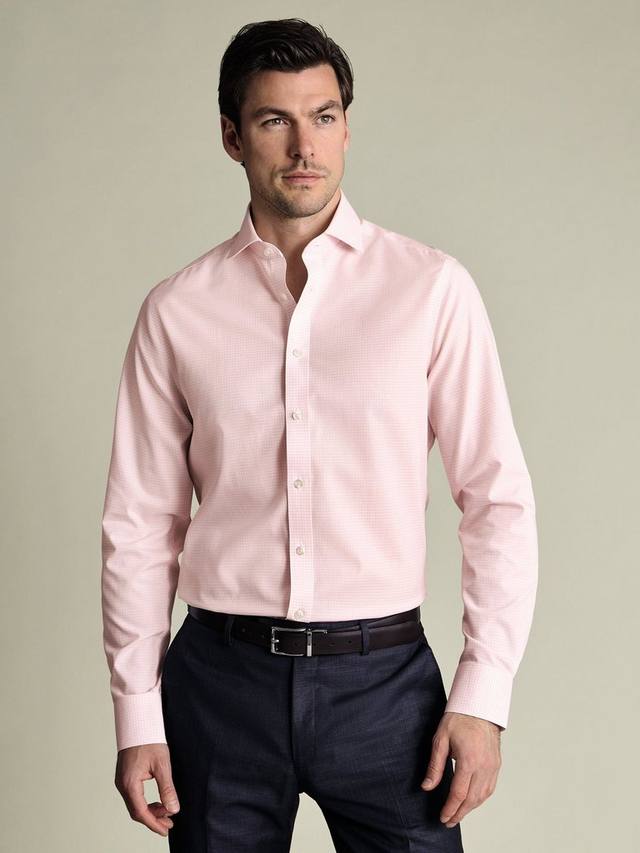 

Рубашка Gingham Slim Fit из поплина Charles Tyrwhitt, Pink