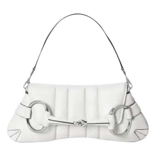

Сумка horsebit chain small shoulder bag 'great white' Gucci, белый