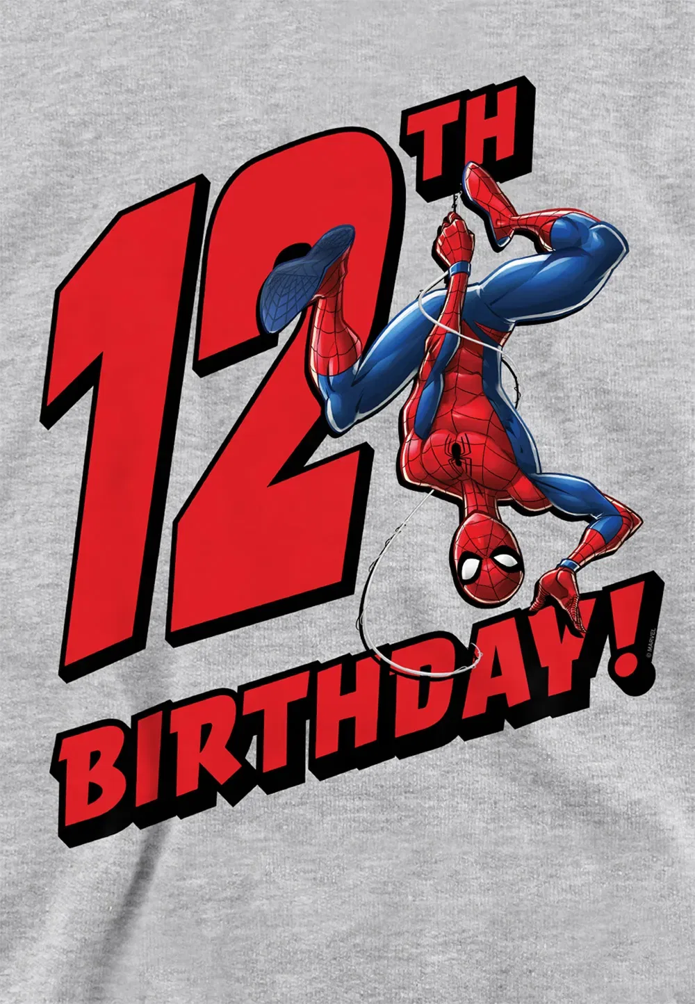 Детская худи Marvel Spiderman Birthday 12, серый — фото 2